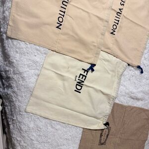 Fendi Beige Dust Bag with Black Logo